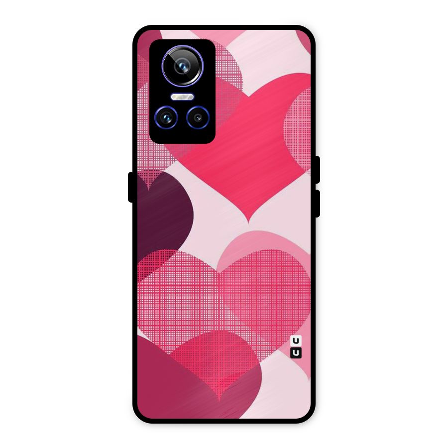 Check Pink Hearts Metal Back Case for Realme GT Neo 3