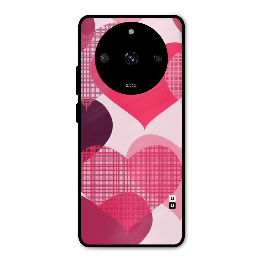 Check Pink Hearts Metal Back Case for Realme Narzo 60 5G