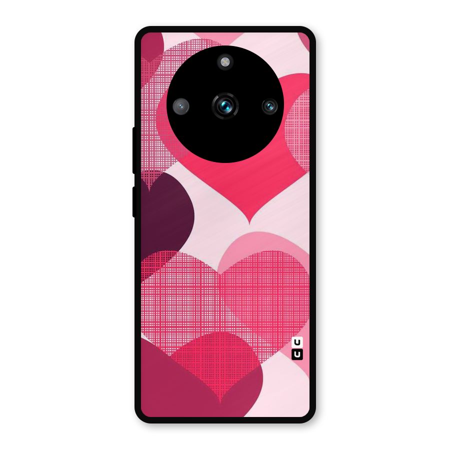 Check Pink Hearts Metal Back Case for Realme Narzo 60 Pro