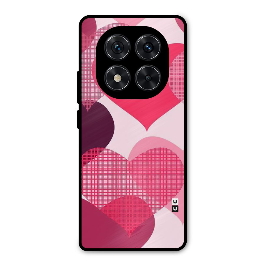 Check Pink Hearts Metal Back Case for Redmi Note 14 Pro 5G