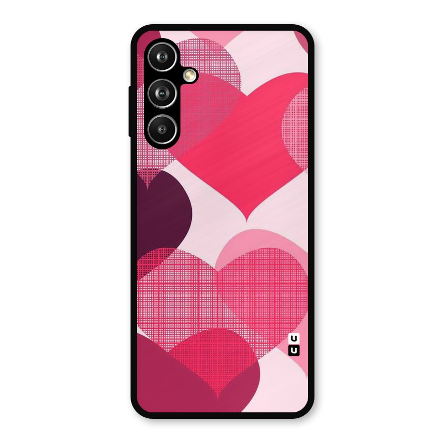 Check Pink Hearts Metal Back Case for Samsung Galaxy M54