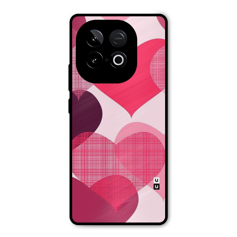 Check Pink Hearts Metal Back Case for iQOO Neo 10