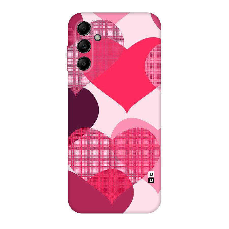 Check Pink Hearts Original Polycarbonate Back Case for Galaxy A14 5G