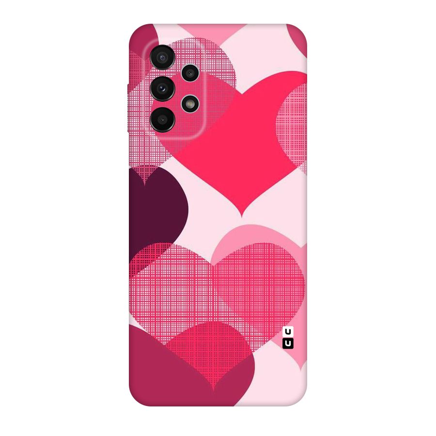 Check Pink Hearts Original Polycarbonate Back Case for Galaxy A23