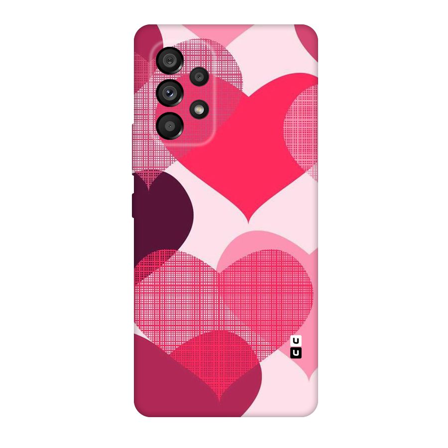 Check Pink Hearts Original Polycarbonate Back Case for Galaxy A53 5G