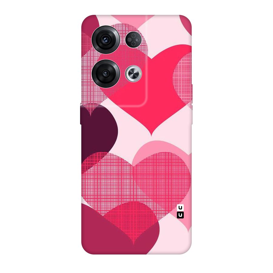 Check Pink Hearts Original Polycarbonate Back Case for Oppo Reno8 Pro 5G