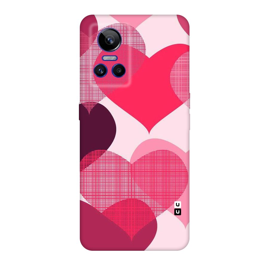 Check Pink Hearts Original Polycarbonate Back Case for Realme GT Neo 3