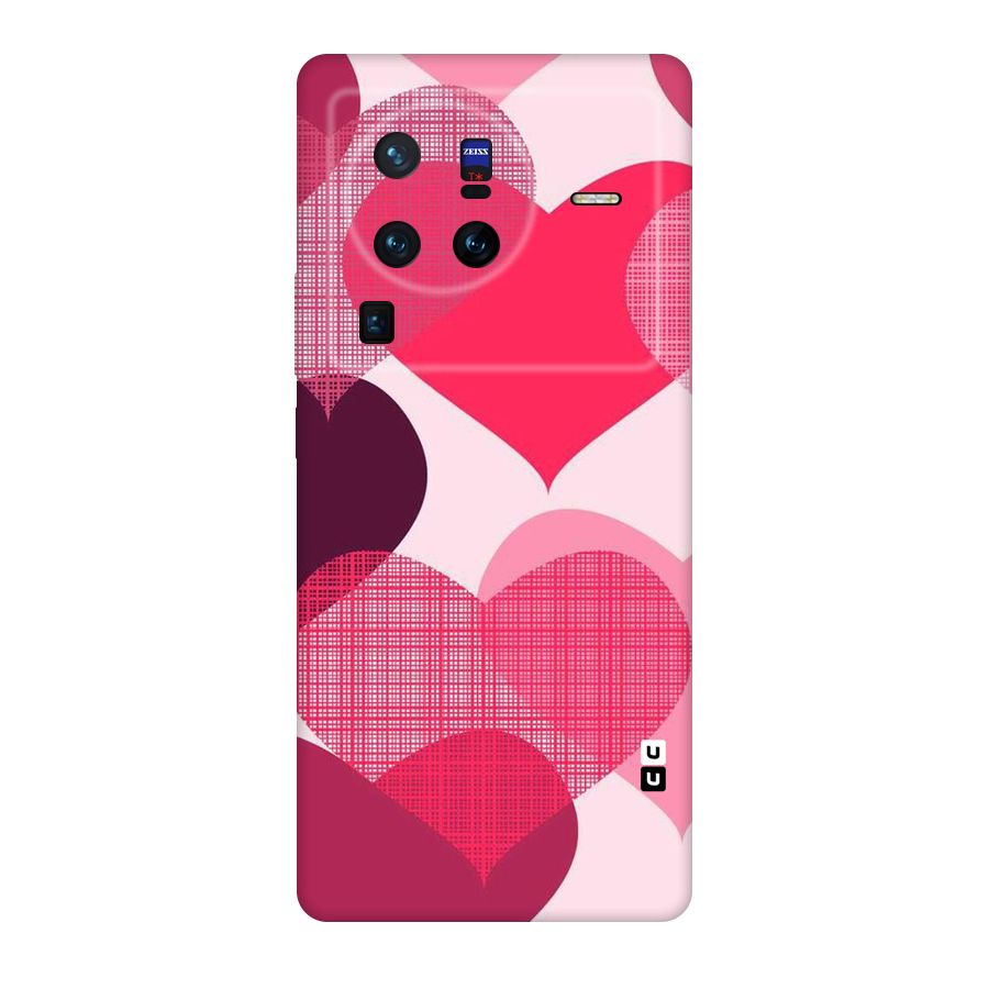 Check Pink Hearts Original Polycarbonate Back Case for Vivo X80