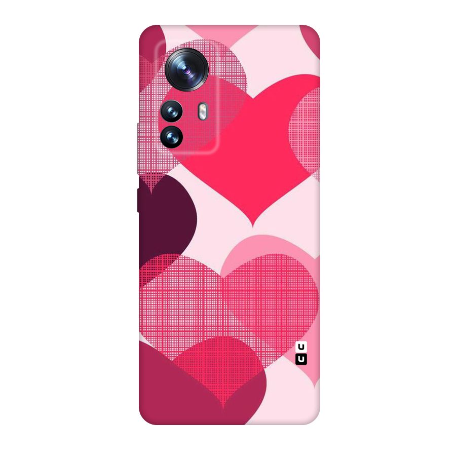 Check Pink Hearts Original Polycarbonate Back Case for Xiaomi 12 Pro
