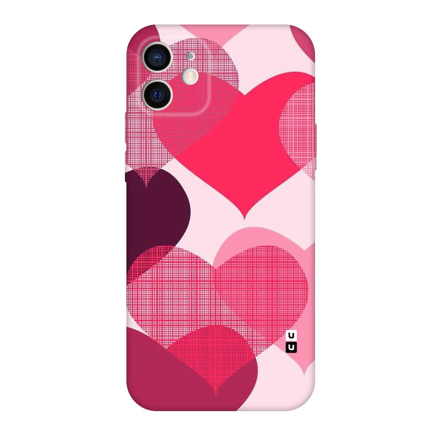 Check Pink Hearts Original Polycarbonate Back Case for iPhone 12