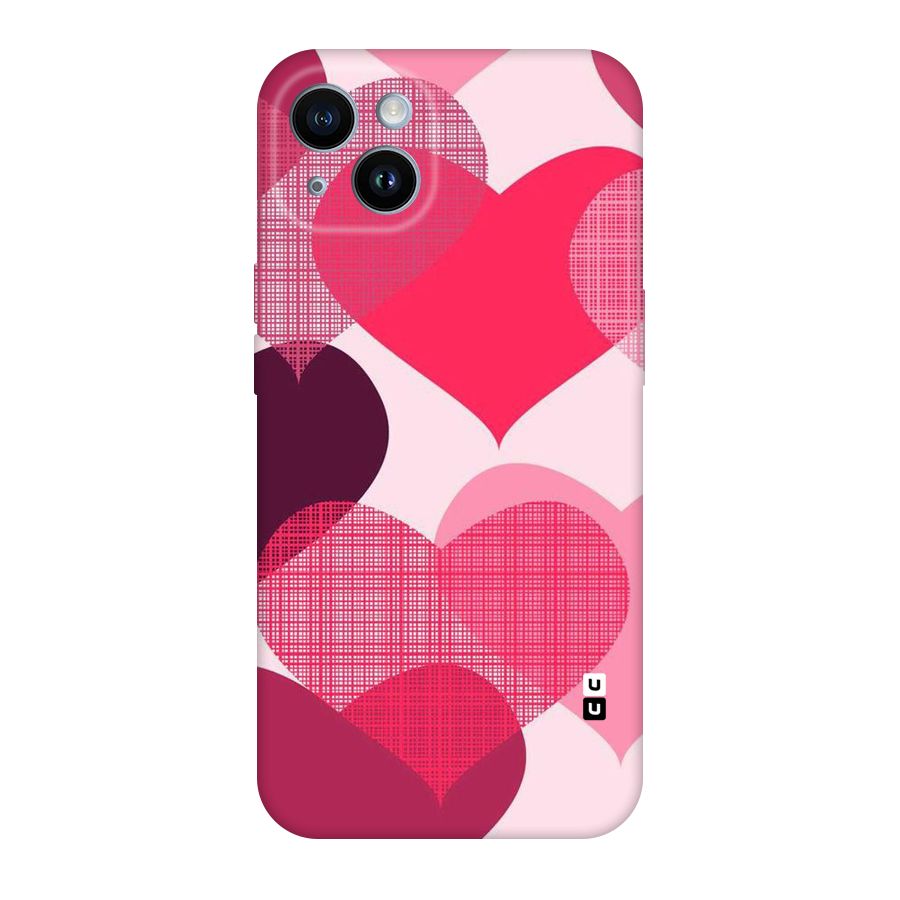 Check Pink Hearts Original Polycarbonate Back Case for iPhone 14