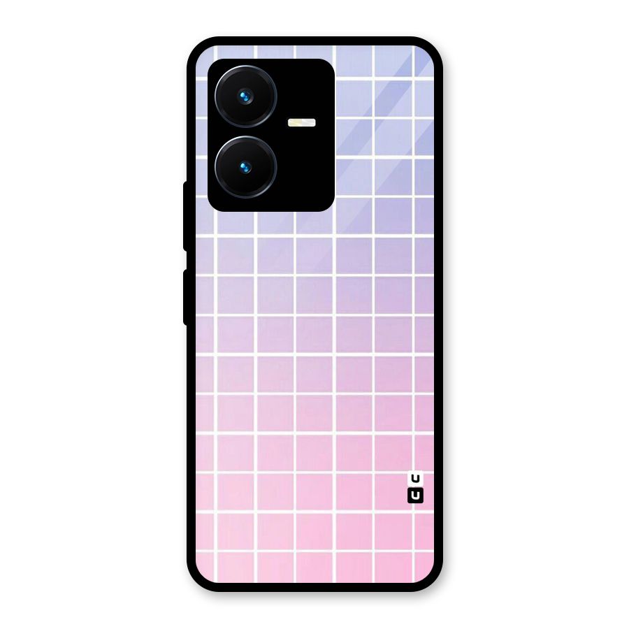 Check Shades Glass Back Case for Vivo Y22s