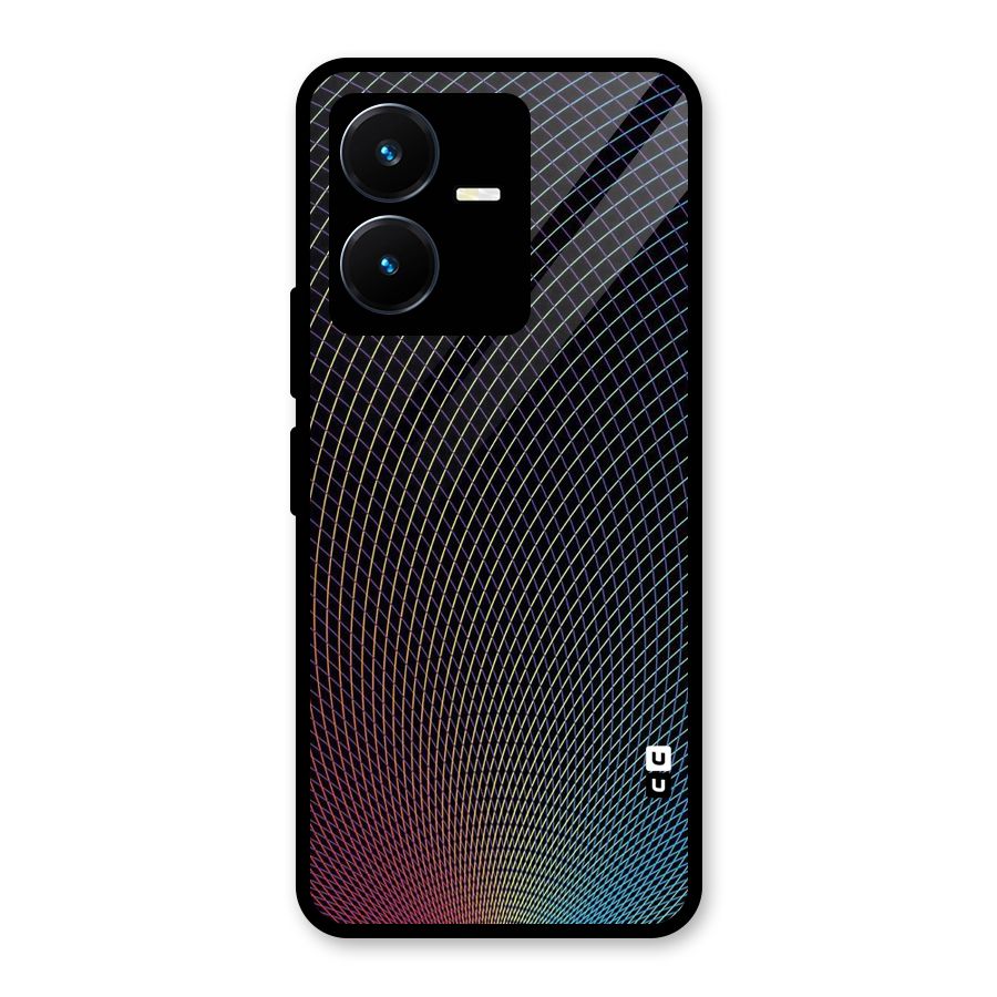 Check Swirls Glass Back Case for Vivo Y22s