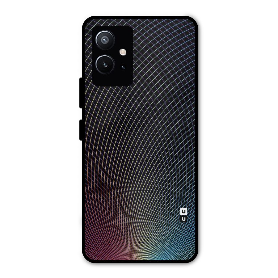 Check Swirls Metal Back Case for Vivo T1 5G