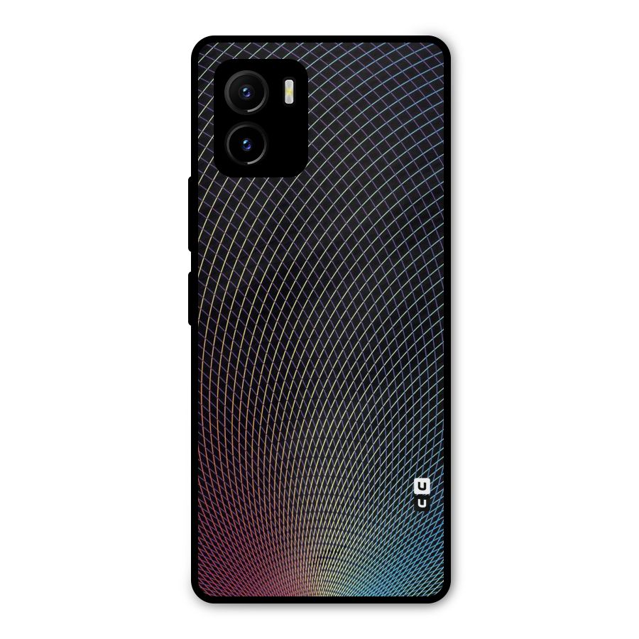 Check Swirls Metal Back Case for Vivo Y15s