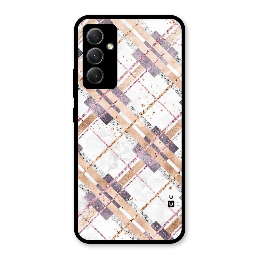 Check Trouble Glass Back Case for Galaxy A34