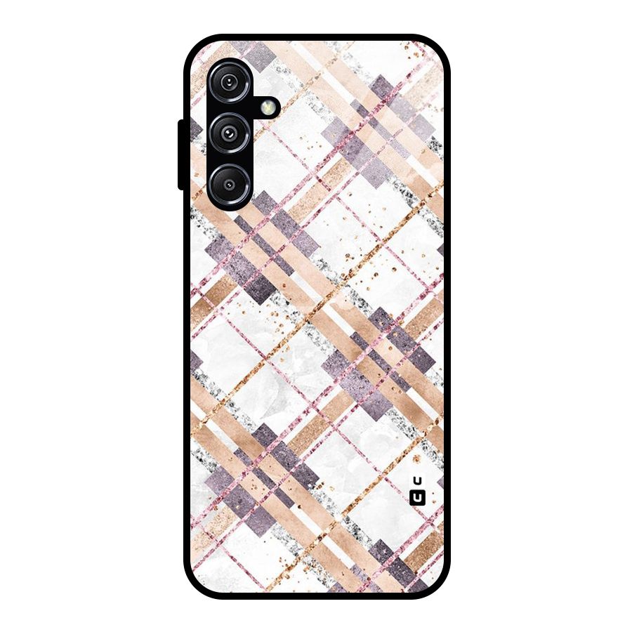 Check Trouble Glass Back Case for Galaxy M34 5G