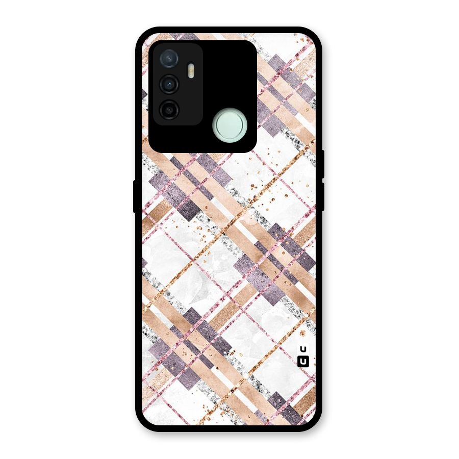 Check Trouble Glass Back Case for Oppo A53