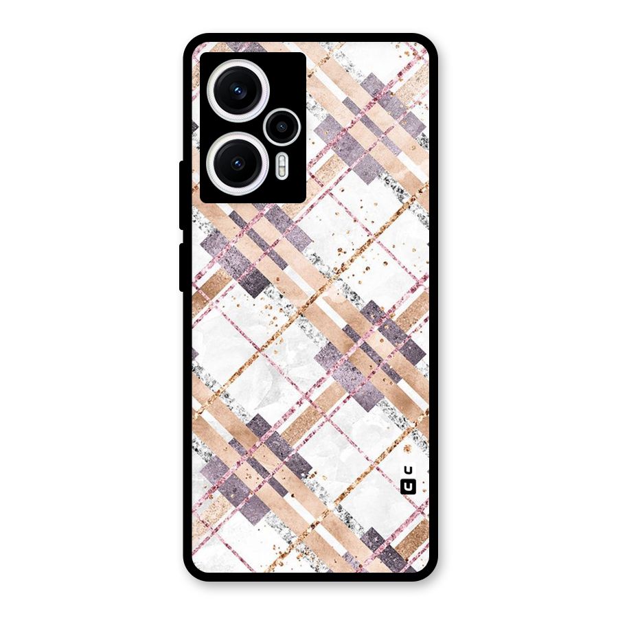 Check Trouble Glass Back Case for Poco F5