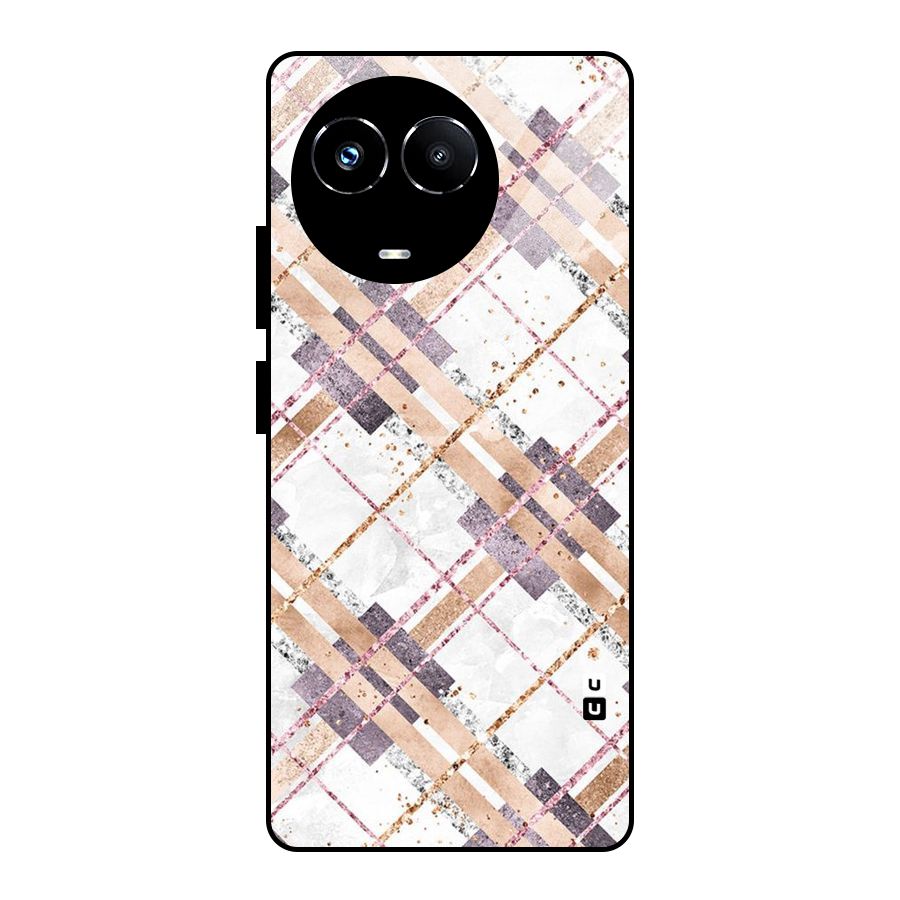 Check Trouble Glass Back Case for Realme 11X