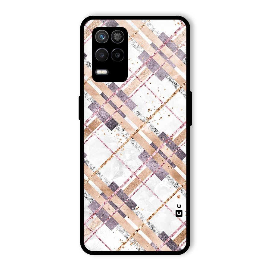 Check Trouble Glass Back Case for Realme 8s 5G