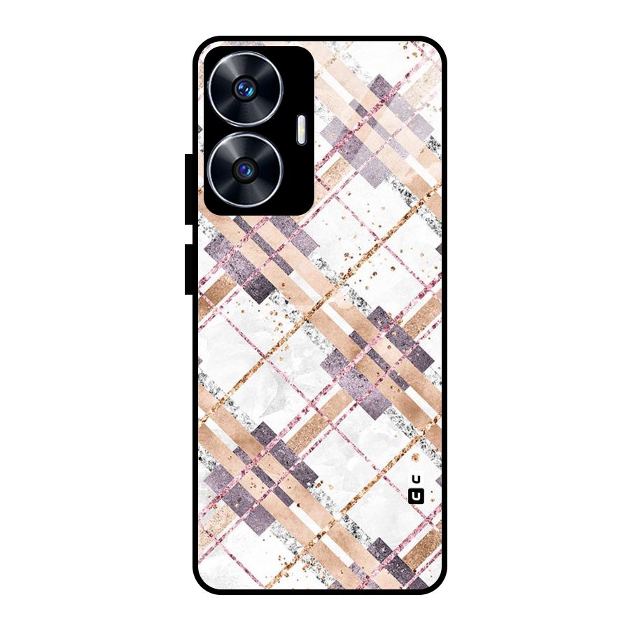 Check Trouble Glass Back Case for Realme Narzo N55
