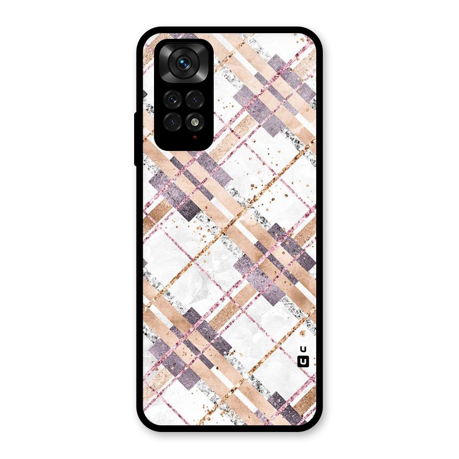 Check Trouble Glass Back Case for Redmi Note 11S