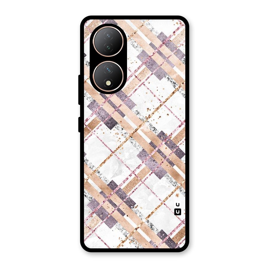 Check Trouble Glass Back Case for Vivo Y100A