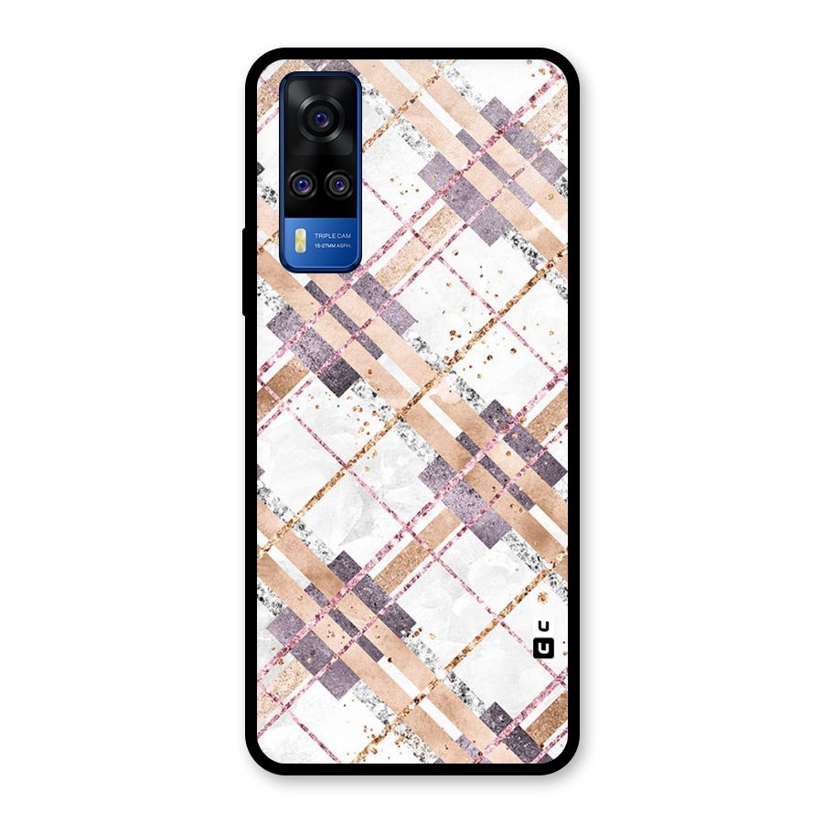 Check Trouble Glass Back Case for Vivo Y31