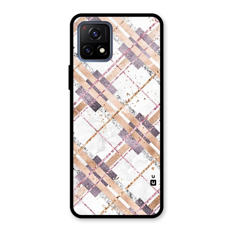Check Trouble Glass Back Case for Vivo Y72 5G