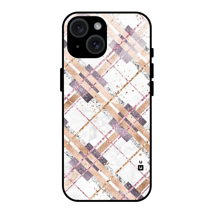 Check Trouble Glass Back Case for iPhone 15