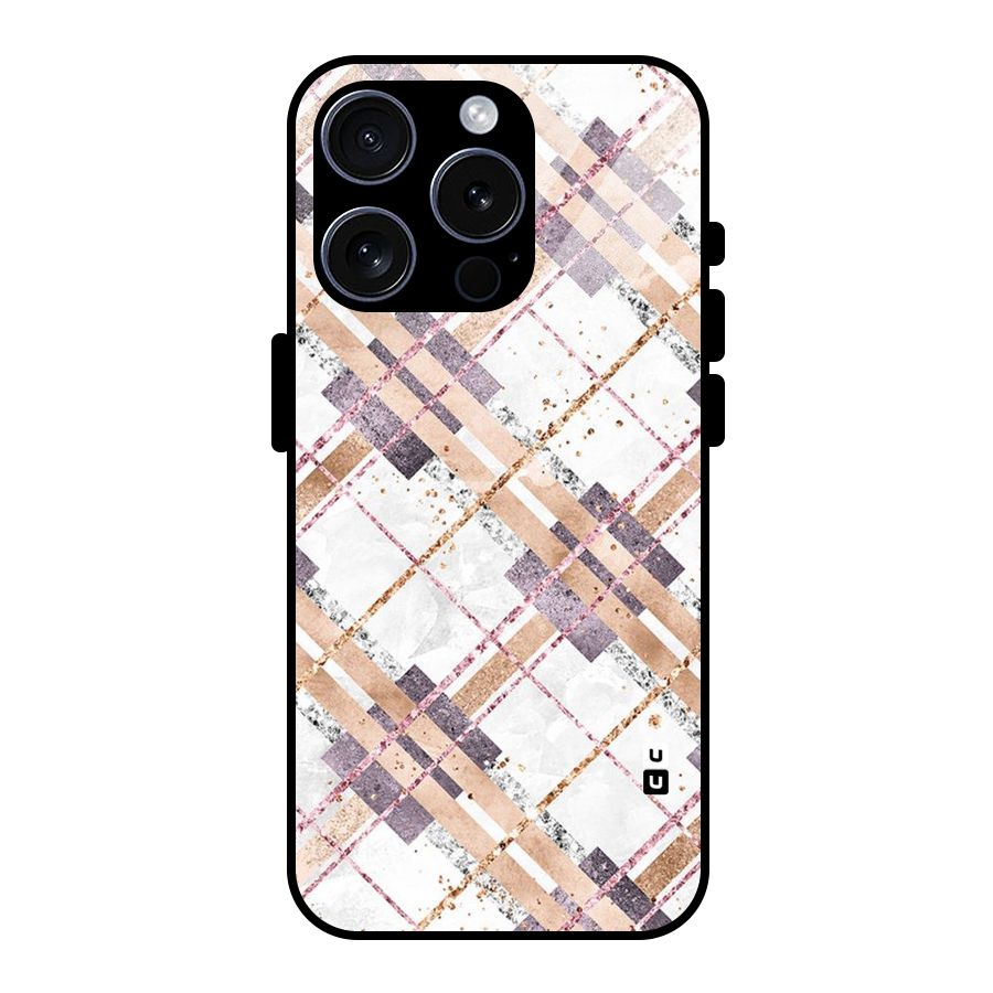 Check Trouble Glass Back Case for iPhone 15 Pro