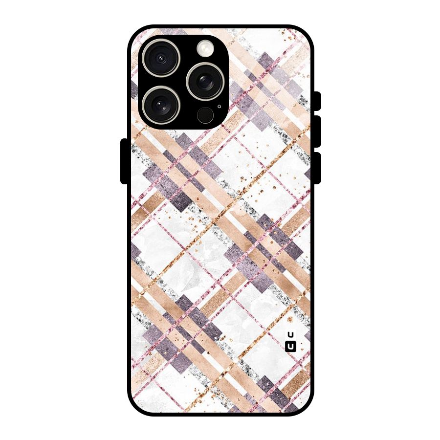Check Trouble Glass Back Case for iPhone 15 Pro Max