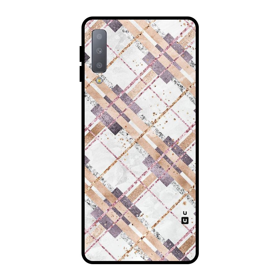 Check Trouble Metal Back Case for Galaxy A7 (2018)