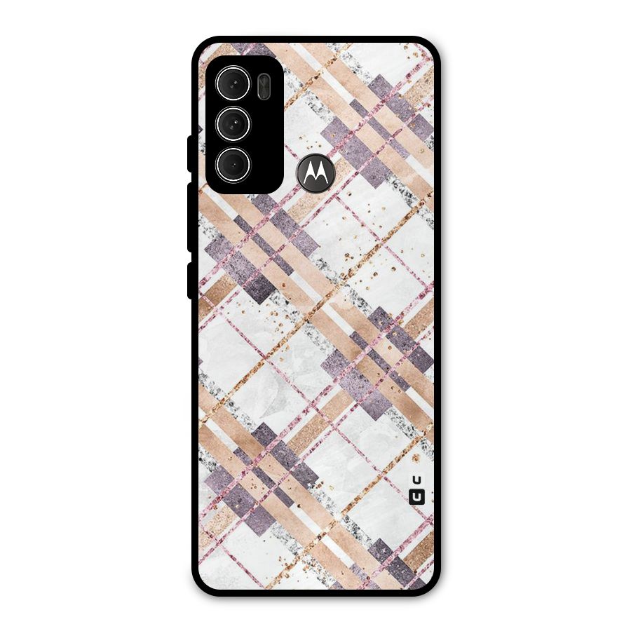 Check Trouble Metal Back Case for Moto G60