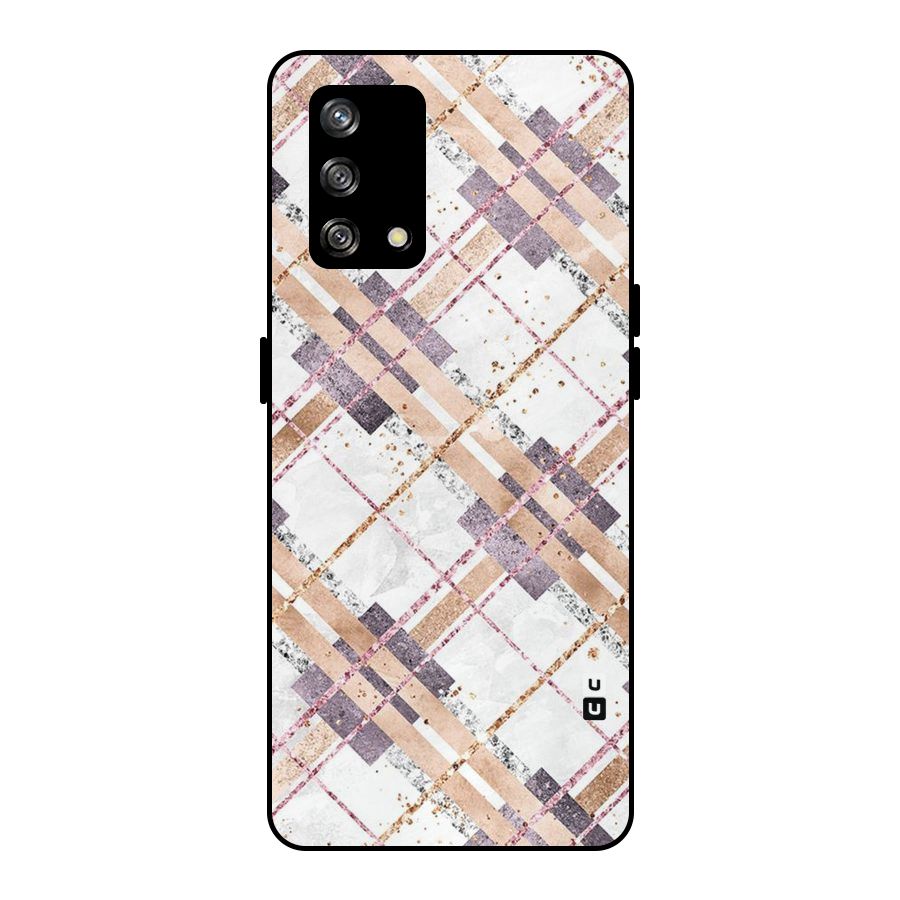 Check Trouble Metal Back Case for Oppo F19