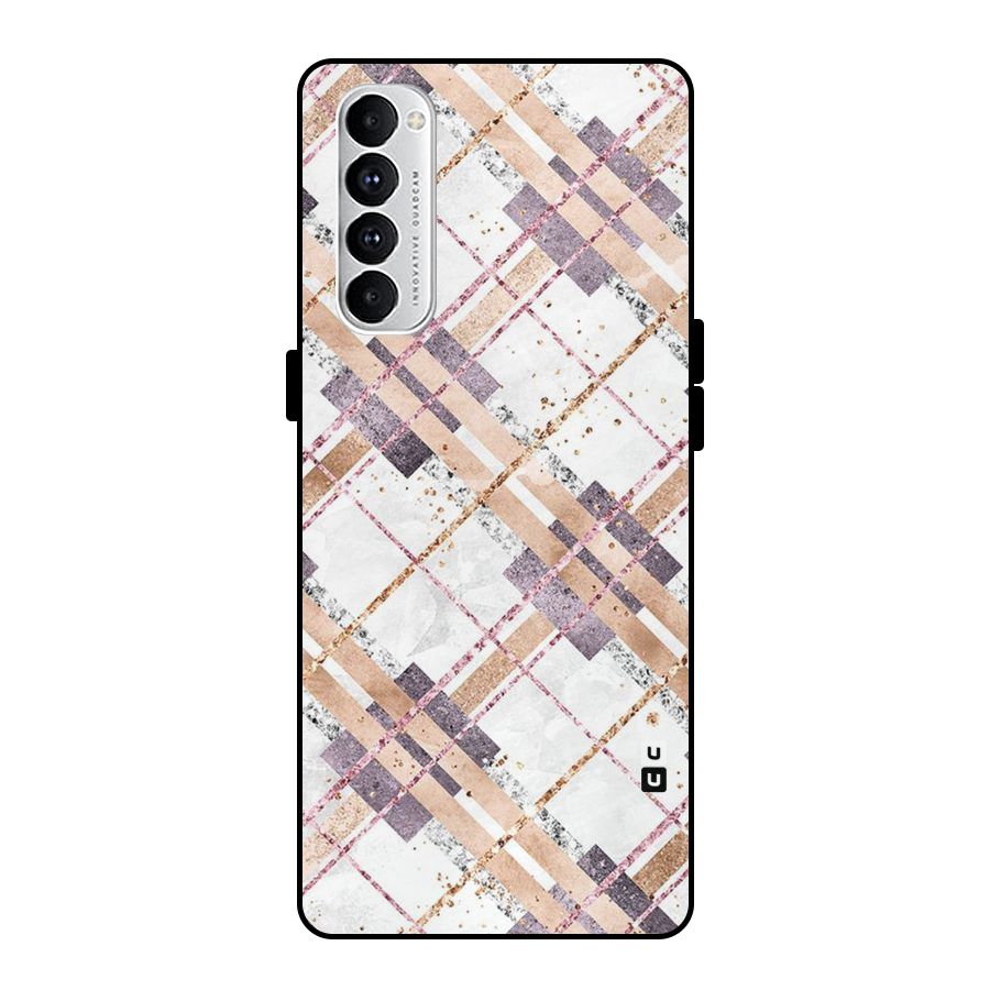 Check Trouble Metal Back Case for Oppo Reno4 Pro