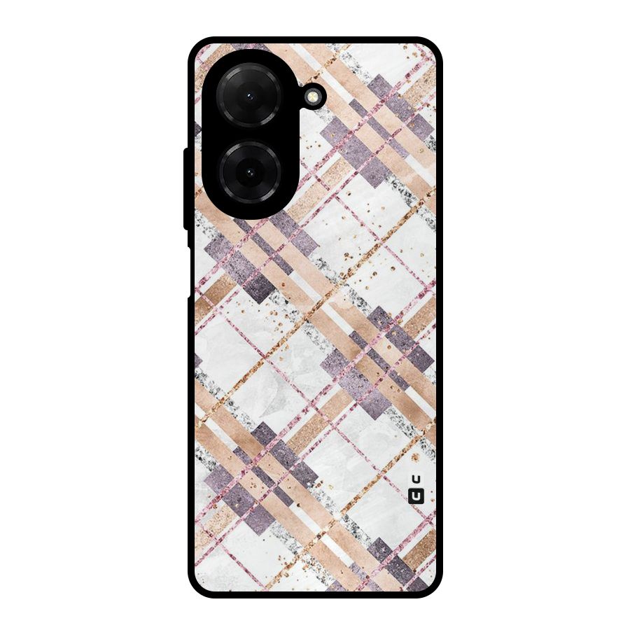 Check Trouble Metal Back Case for Poco C71