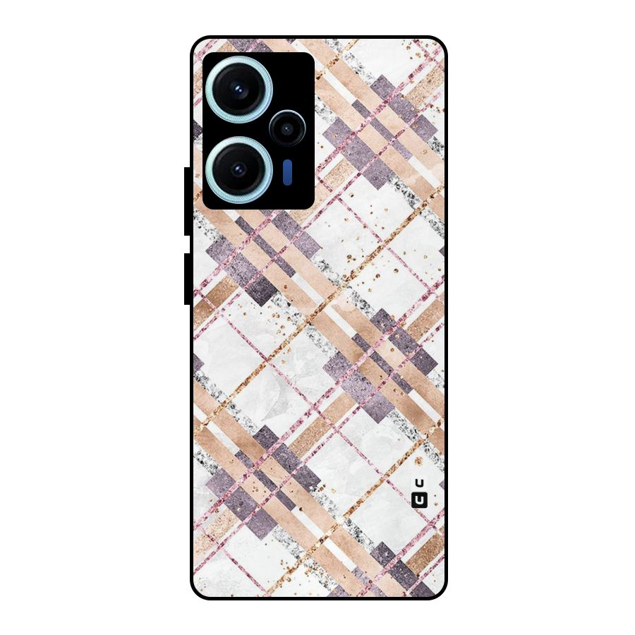 Check Trouble Metal Back Case for Poco F5