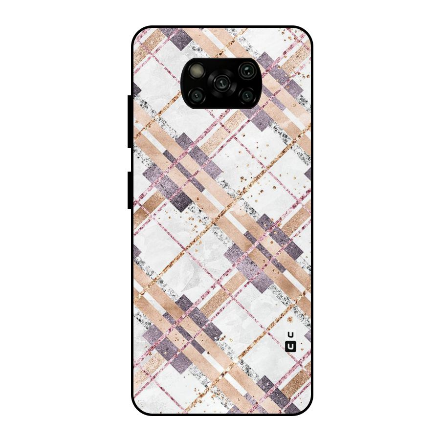 Check Trouble Metal Back Case for Poco X3