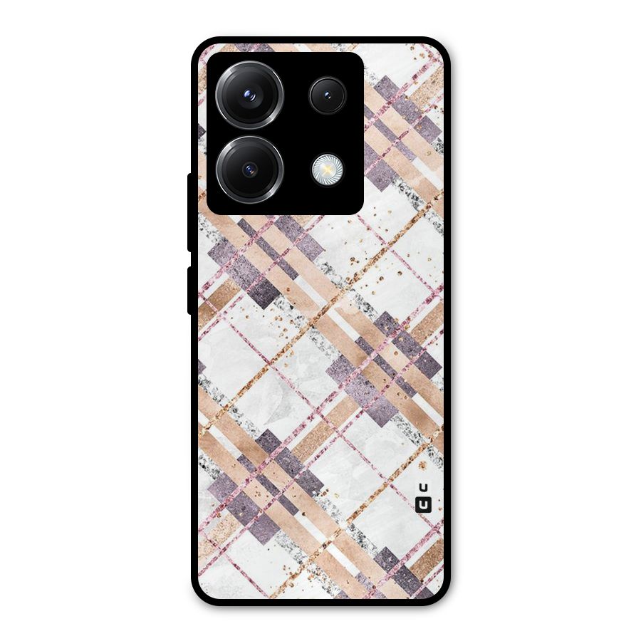 Check Trouble Metal Back Case for Poco X6