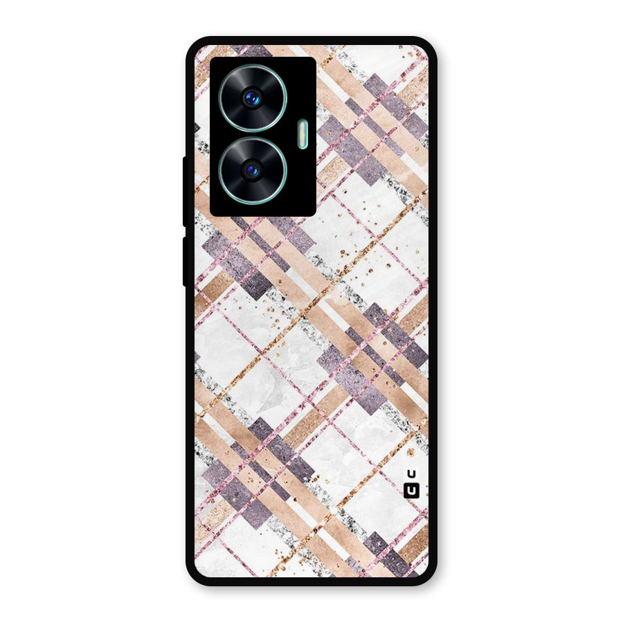 Check Trouble Metal Back Case for Realme C55