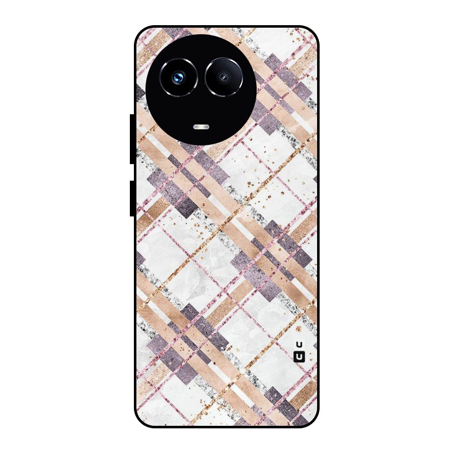 Check Trouble Metal Back Case for Realme Narzo 60X
