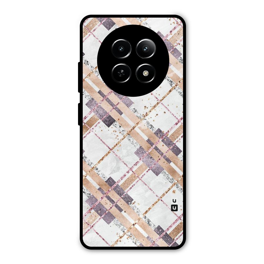 Check Trouble Metal Back Case for Realme Narzo 70x 5G