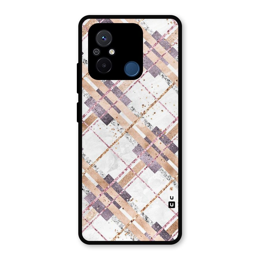 Check Trouble Metal Back Case for Redmi 12C