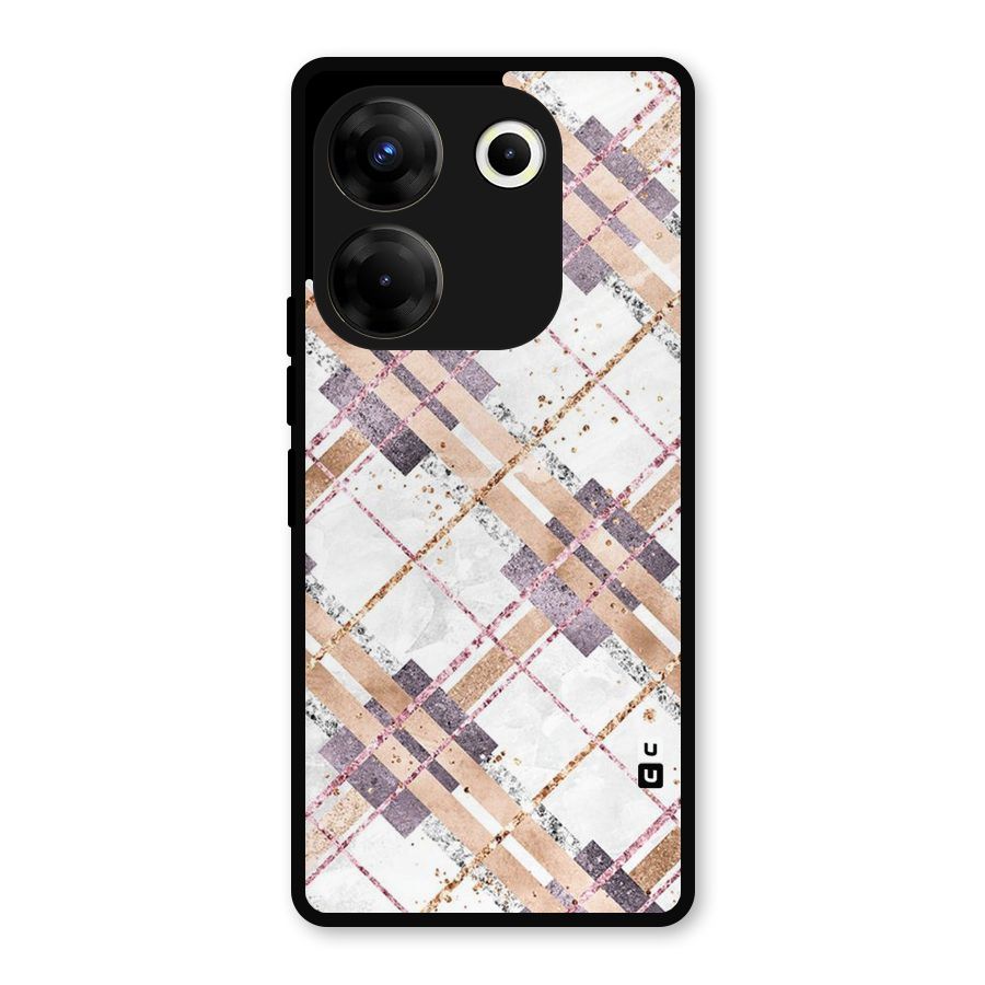 Check Trouble Metal Back Case for Tecno Camon 20 Pro