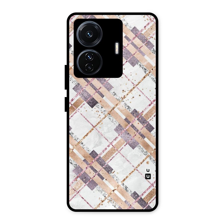 Check Trouble Metal Back Case for Vivo T1 Pro