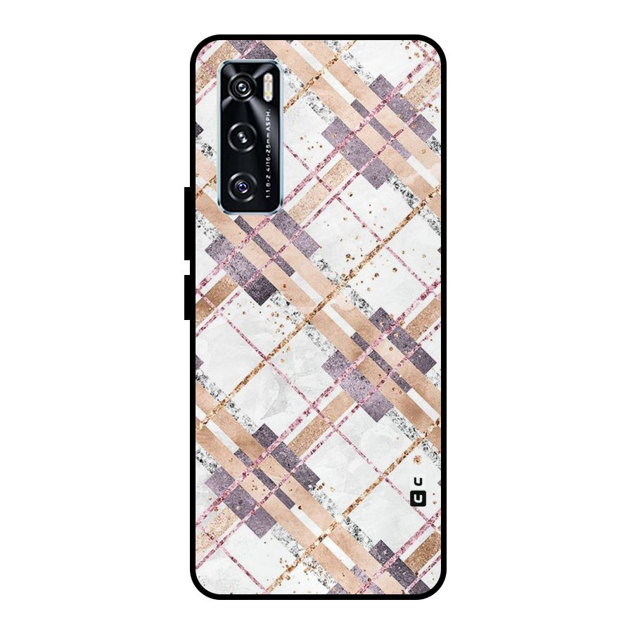 Check Trouble Metal Back Case for Vivo V20 SE