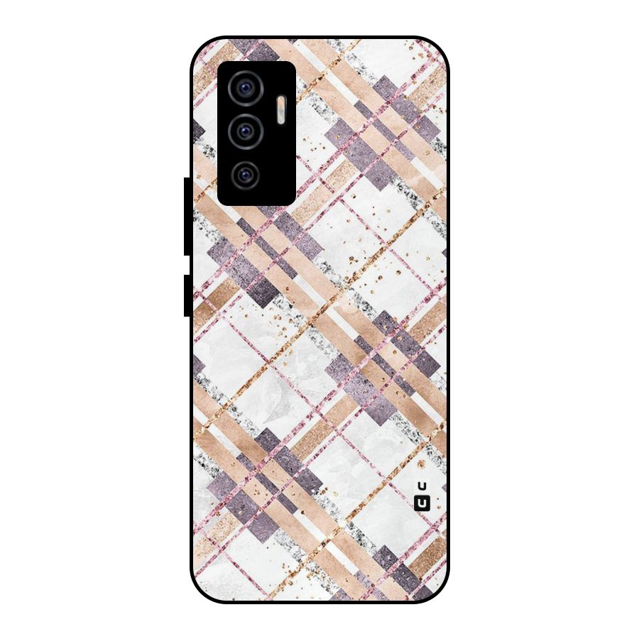 Check Trouble Metal Back Case for Vivo V23e