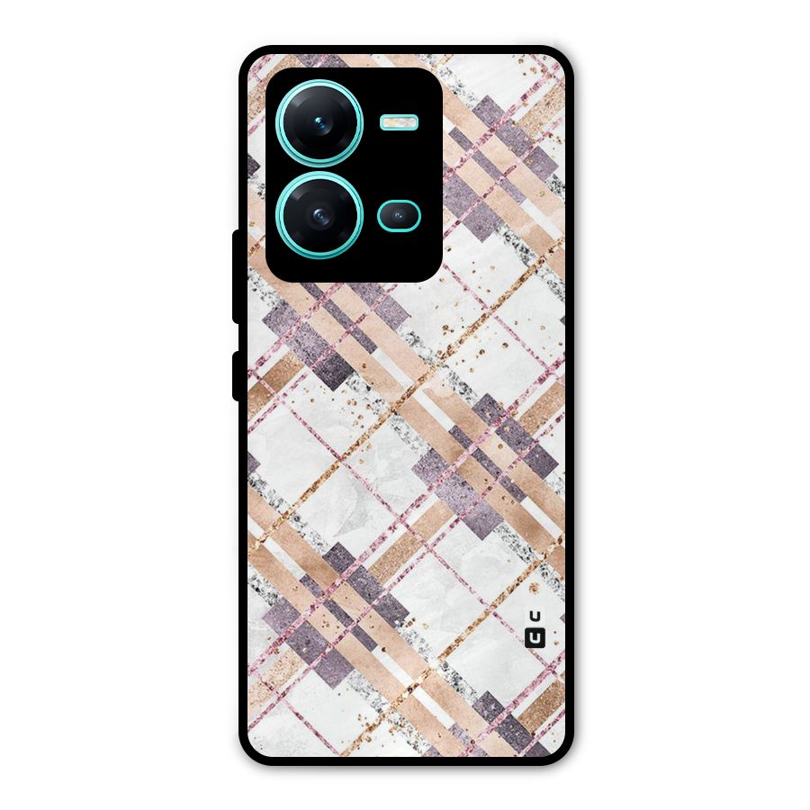 Check Trouble Metal Back Case for Vivo V25